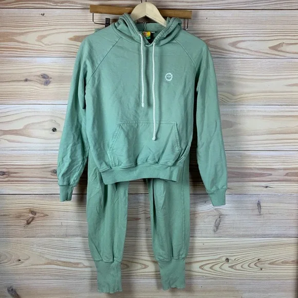 Big Bud Sweatsuit XS P Sage Green French Terry Knit Los Angeles Made Athleisure - Picture 1 of 15